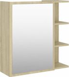 vidaXL Badkamerspiegelkast 62,5x20,5x64 cm bewerkt hout sonoma eiken