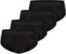 Mey Heren slip / onderbroek 4 pack Casual Cotton Zwart Effen Katoen/Elastaan Maat M