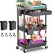 Ibenzoa® Trolley de rangement multifonctionnelle à 3 niveaux avec tiroir coulissant