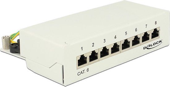 Delock CAT6 Gigabit Desktop Patch Panel 1U met 8 poorten - afgeschermd / grijs