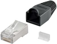Goobay CAT5e RJ45 connector afgeschermd + tule zwart