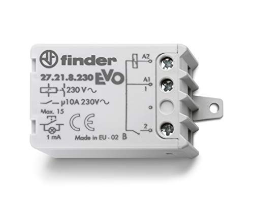 Finder 27.21.8.230.0000 Serie 27 - Relais - 10 A - 1 NO - 230 V - AC - 50/60Hz - Insteekmot - Met limitator-vermogen spoel