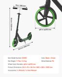 Merkloos Kinderstep - Tweewielige Kickscooter - In Hoogte Verstelbaar Stuur - Antislip Deck - Opvouwbaar - Draagvermogen Tot 100 kg - Vanaf 8 Jaar - Zwart/Groen