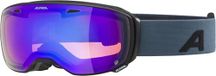 ALPINA ESTETICA Q Skibril met gespiegelde, contrastversterkende en gepolariseerde skibril met 100% uv-bescherming voor volwassenen, zwart-dirtblue mat, eenheidsmaat