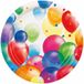 Merkloos / Sans marque Amscan Europe Gmbh Feestbordjes met ballonnen opdruk - 24x stuks - karton - D23 cm - wegwerp party verjaardag taart/gebak bordjes