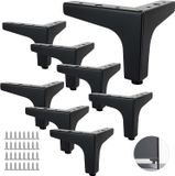 Métal Pieds de meuble 10 cm Set de 8
