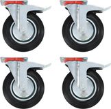 vidaXL Zwenkwielen met dubbele remmen 4 st 200 mm