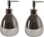 MSV Kymi Dispenser - Keramiek - Zilver - 9 x 16 cm - 260 ml