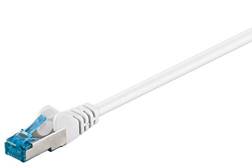 Goobay CAT patchkabel, ethernetkabel, dubbel afgeschermd, S-FTP, halogeenvrij, koper, RJ-45, vergulde contacten, 10m, wit