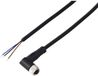 TRU COMPONENTS TC-13748760 Aansluitkabel M8 x 1 3-polig haaks 2 m Zwart