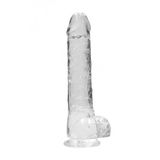 Shots RealRock Crystal Clear - 9" / 22cm Dildo réaliste avec testicules