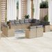 Prolenta Maison Exclusive - Tuinset voor de tuin, 13-delig, met kussens, mix van beige kleur, gemaakt van polyrotan