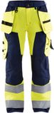 Blåkläder Dames werkbroek High Vis met spijkerzakken 7156-1811 - High Vis Geel/Marineblauw - D19