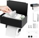 Unyqoos® porte-rouleau de toilette 2-en-1 avec compartiment pour lingettes humides, acier inoxydable/noir