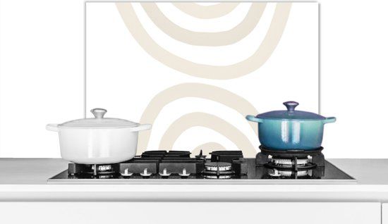 KitchenYeah Spatscherm keuken - Regenboog - Pastel - Design - 70x50 cm - Aluminium