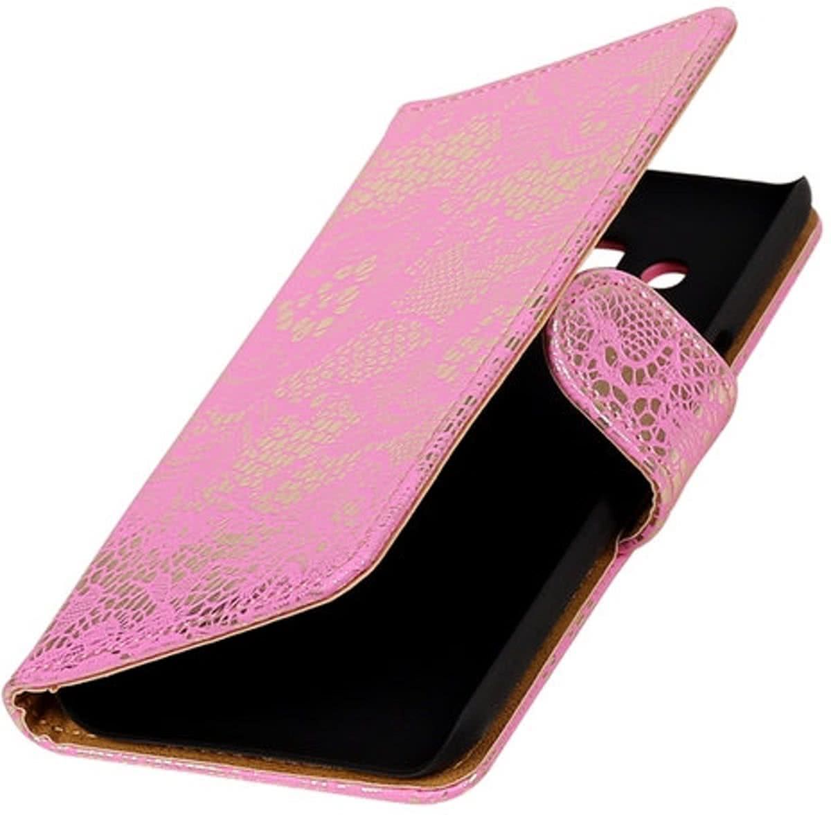 Best Cases .nl Sony Xperia Z3 Compact Lace booktype hoesje Roze