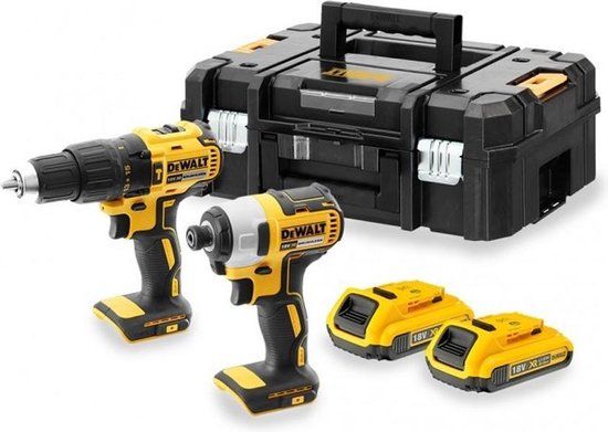 DeWalt DCK2060D2T 18V Accu Combiset (2x 2.0Ah) - Klopboormachine & Slagschroevendraaier in TSTAK Koffer