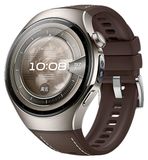 Wigento Huawei Watch 5 42mm: hoogwaardige, premium lederen hybride siliconen vervangingsband, bruin