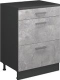 Vicco Keukenkast voor schuine wand R-Line, Beton, 60 cm zonder schuine kant met 2 deuren