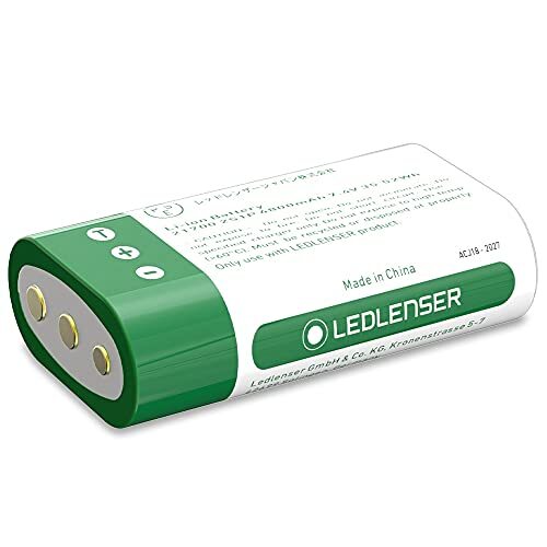 Led Lenser 2 x 21700 Li-ion batterij, volwassenen, uniseks, wit/groen, 45 mm