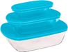 Pyrex Cook&Store set de récipients – plat avec couvercle en verre borosilicaté, plat à four