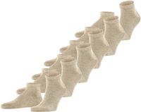 FALKE Happy 6-Pack kort eenkleurig katoen multipack sneakersokken enkelsokken heren beige - maat 43-46