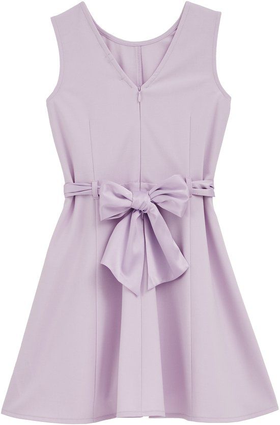 WE Fashion Meisjes jurk met strikdetail - Lilac - Maat 98/104