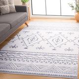 SAFAVIEH Boho tapijt voor machinewasbaar en antislip, ideaal voor drukbelopen ruimtes, Arizona Collection, korte pool, ivoor en zwart, 200 x 300 cm