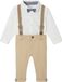 Vertbaudet 4-delige babyset hemdje + vlinderstrik + broek + bretels