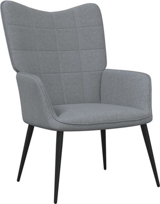 vidaXL Relaxstoel stof lichtgrijs