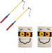 Merkloos / Sans marque Treklampion Mummie 16 cm - Set van 2 - Inclusief lampionstokjes - Halloween trick or treat lampionnen