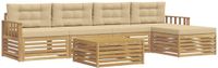 vidaXL - Bank loungeset - 5 zitplekken - Polyester - Wit en Beige