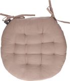 Atmosphera Tuinstoelkussen - taupe - katoen - 38 x 38 x 6.5 cm - wicker zitkussen rond