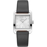 quartz Dkny DK1L004L0015 Horloge Vrouwen Zwart Leer Zilverkleurig Staal Vierkant Analoog Quartz