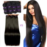 Frazimashop - Straight Human Hair Bundels - 100% Human Hair Extensions - 30 inch 75cm - 1 stuk - Bruin - 1B donkerbruin