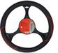 Carpoint Housse de volant auto - Cuir PU Noir avec accents rouges - 37-39 cm de diamètre