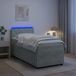 Maison Exclusive Lit à Lattes avec Sommier Intégré, Matelas et Éclairage LED, Gris Clair, 90 x 190 cm, Revêtement en Velours