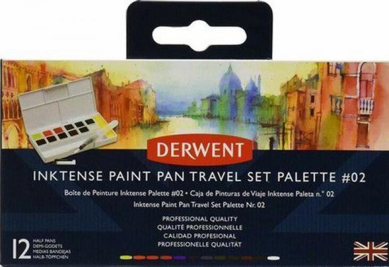 Derwent Derwent Inktense Paint Pan Travel Set #02 12 kleuren DIB2305789