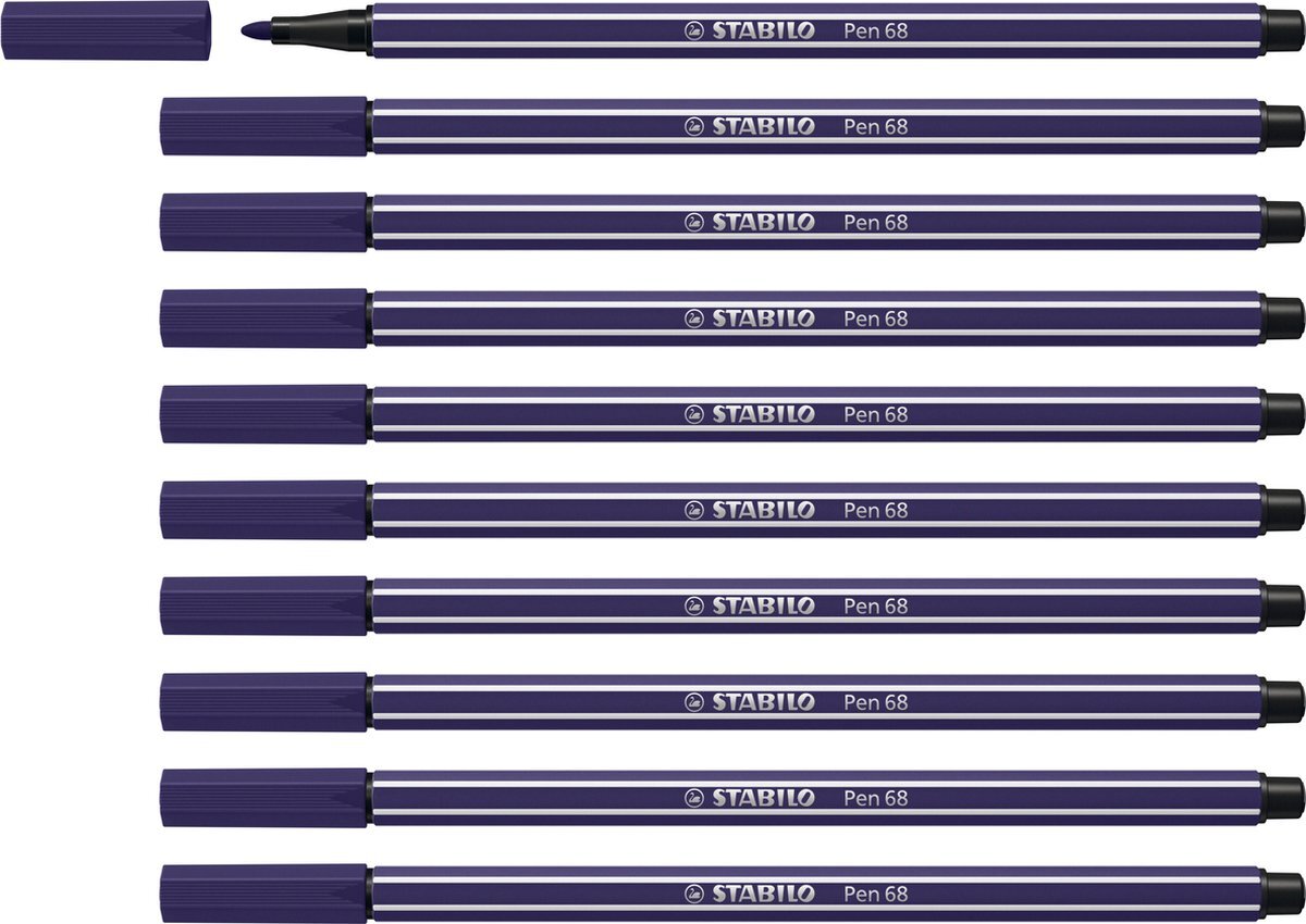 Stabilo Pen 68 - Premium Viltstift - Pruissisch Blauw - Doos 10 stuks