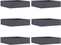 vidaXL Gazonrand 6 st 50 x 50 x 13 cm staal antraciet