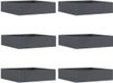 vidaXL Gazonrand 6 st 50 x 50 x 13 cm staal antraciet