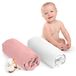 Dreamzie Hoeslaken 70x140 (x2) - 100 procent Oeko Tex Gecertificeerd Katoen - Hoeslaken 70x140 Baby - Wit en Roze