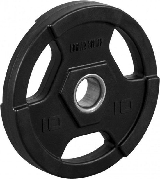 Gorilla Sports Olympische Halterschijf 10 kg - Gripper Kunststof - Zwart - 50/51 mm
