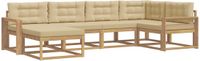 vidaXL - Hoek loungeset - 6 zitplekken - Polyester - Wit en Beige
