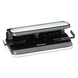Swingline Perforator met 2 tot 7 gaten, verstelbaar, robuuste perforator, eenvoudige aanraking, perforatiecapaciteit van 32 vellen, zwart/grijs (74300)