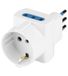 Poly Pool PP2367S ruimtebesparende adapter stekker 10 A klein en 3 stopcontacten bovenas (wit)