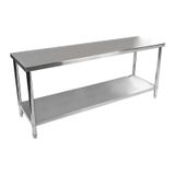 Royal Catering Roestvrij stalen werktafel - 200 x 60 cm - 160 kg capaciteit