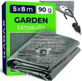KADAX Waterdicht zeil, geweven, 40 m², versterkt beschermend zeil, met oogjes, groen (5 x 8 m)