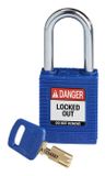Brady SafeKey Conventioneel hangslot Blauw Nylon U-vormig Staal 6.4 mm 3.81 cm