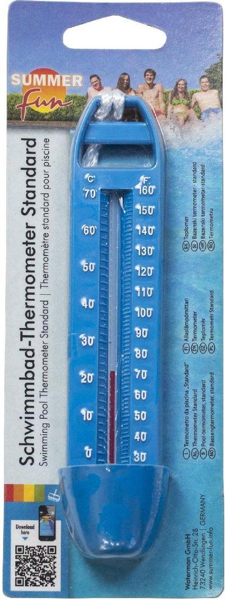 Summer Fun Zwembad Drijvende Thermometer - Blauw - Easy Model